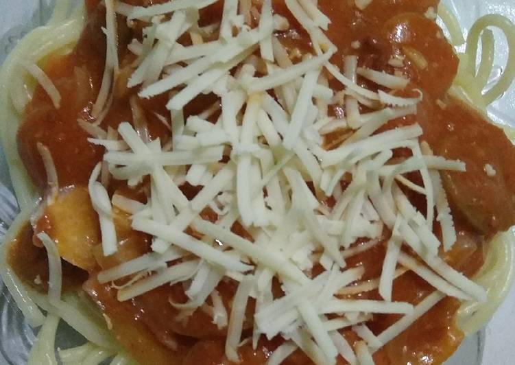 Cara Gampang Menyiapkan Spageti with saos homemade, Enak