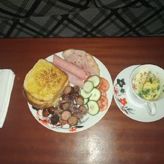 A picture of Mug omelet with tossed sausages #breakfastcontest#.