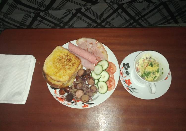 Simple Way to Prepare Favorite Mug omelet with tossed sausages #breakfastcontest#