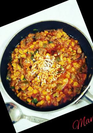 A picture of Corn Capsicum Masala.