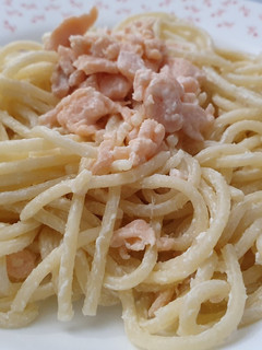 Una foto de Pasta con salmón ahumado y philadelphia
