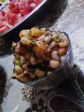 Lobiya ki chaat(spicy potato black eyed beans chaat)