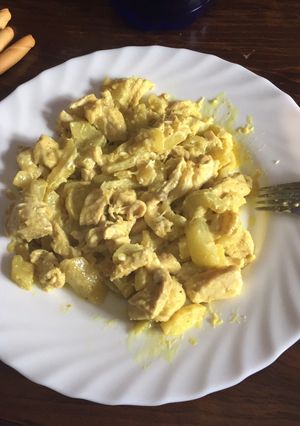 Una foto de Calabacín con pollo para dieta