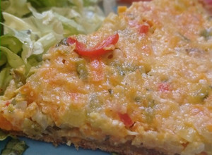 Una foto de Tarta de verduras con masa de avena, integral y zanahoria