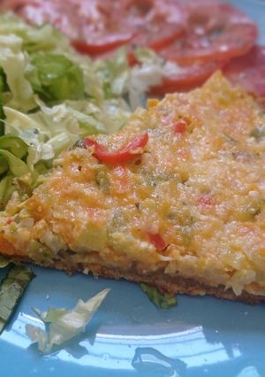 Una foto de Tarta de verduras con masa de avena, integral y zanahoria
