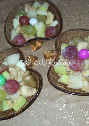 صورة لوصفة سلطة فواكه من ايدين اختي وردة الياسمين المتألقة