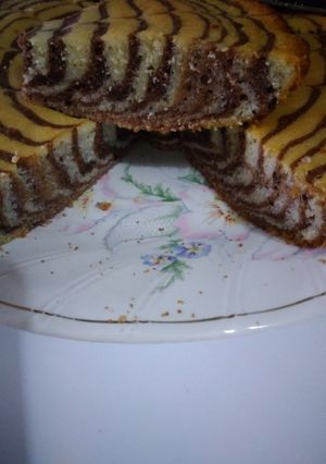 عکسی از دستور کیک زبرا با کیک پز