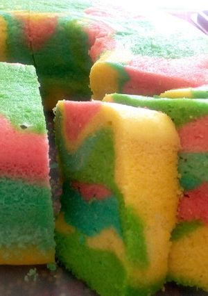Foto resep Rainbow cake kukus