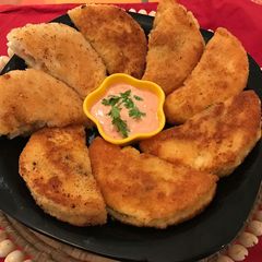 A picture of Chicken filled sandwiches.