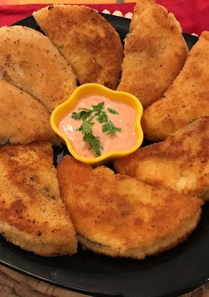 A picture of Chicken filled sandwiches.