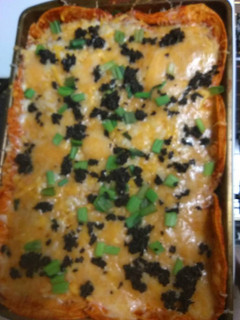 A picture of Ground Beef Enchiladas.