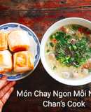 Bánh bao chiên chấm soup chay