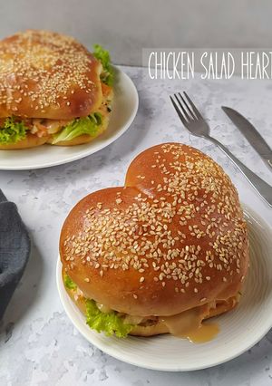 Foto resep Chicken salad heart bread