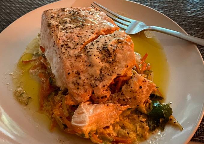 Recipe of Super Quick Homemade Salmon papillote