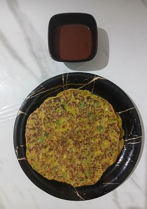 A picture of Maize Flour and Raddish pancakes.