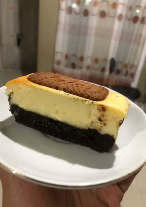 Foto resep Cheese Cake Brownie Lotus biscoff (Gluten Free)