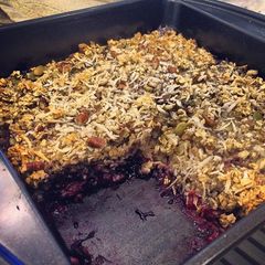 A picture of Coconut berry baked oatmeal.