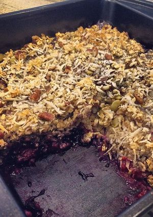A picture of Coconut berry baked oatmeal.