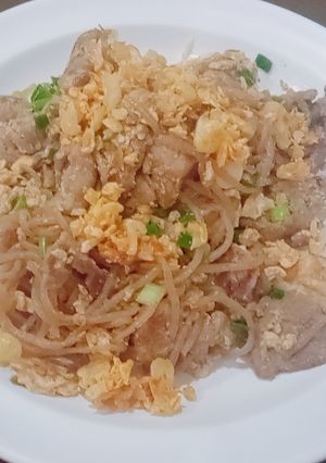 รูปของ ผัดเส้นบุกสาหร่าย,ไข่,หมูกระเทียม - คีโต