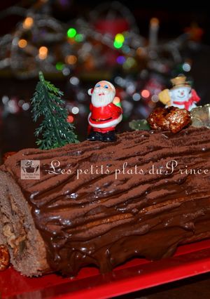 A picture of Chocolate, Pear, and Candied Peanut Yule Log (Bûche de Noël).