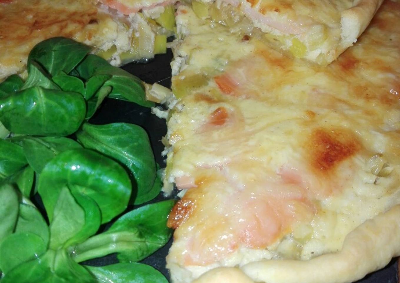 Quiche de puerro y salmón ahumado