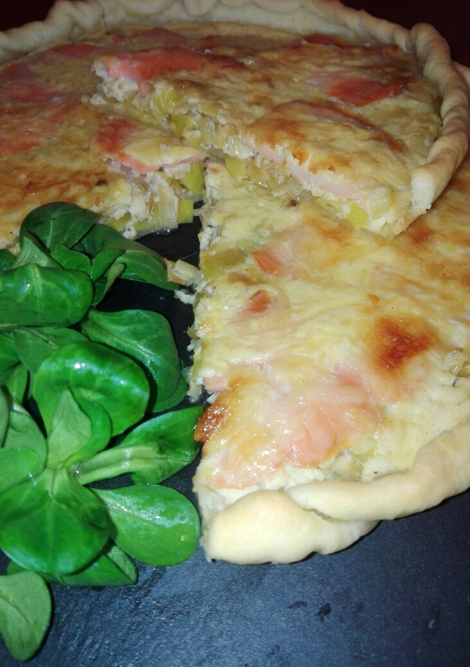 Una foto de Quiche de puerro y salmón ahumado