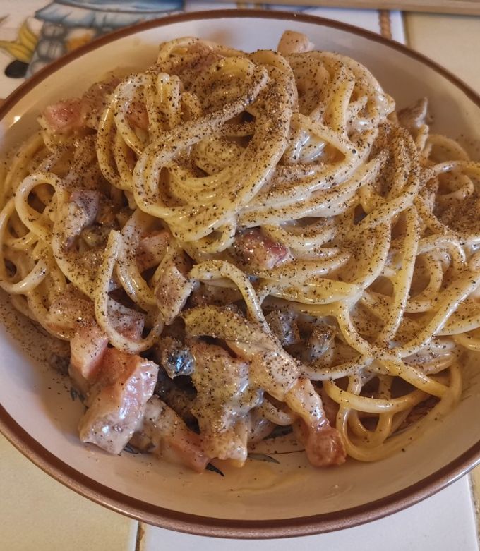 Une photo de Pâtes à la Carbonara aux Cèpes