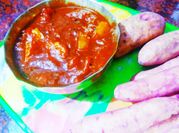 A picture of sweet potato in jaggery