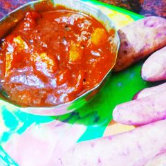 Tomato and sweet potato chutney A picture of Tomato and sweet potato chutney.