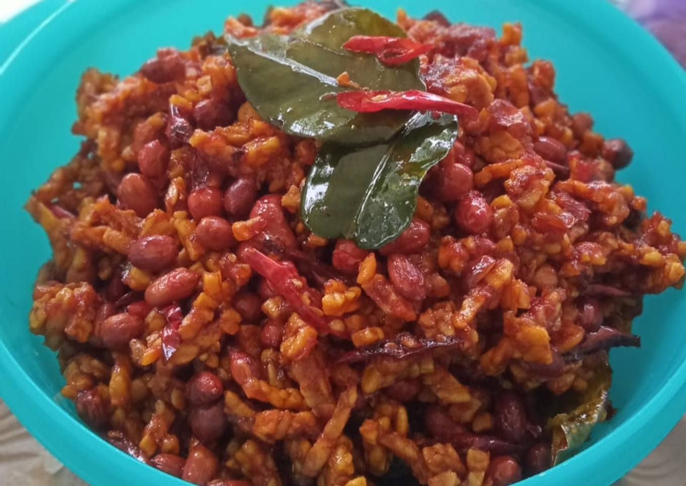 Tempe Orek Kacang pedas manis