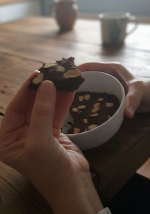 Una foto de Brownie con cacahuete en Microondas