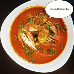 Nandu kozhambu crab curry A picture of Nandu kozhambu crab curry.
