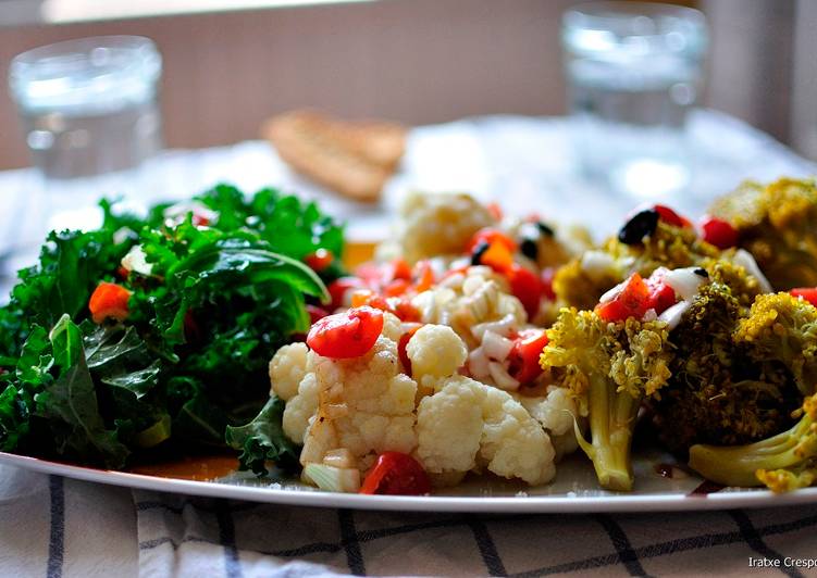 Ensalada de Kale con coliflor y brócoli