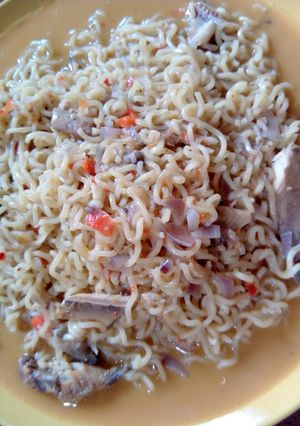 A picture of Indomie with sardine.
