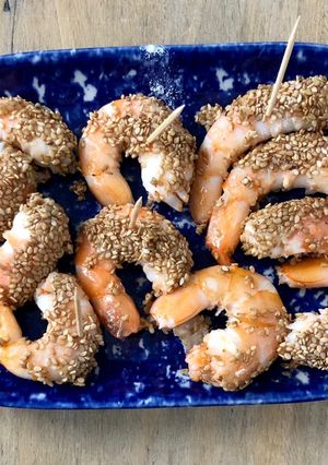 Une photo de Crevettes au sésame