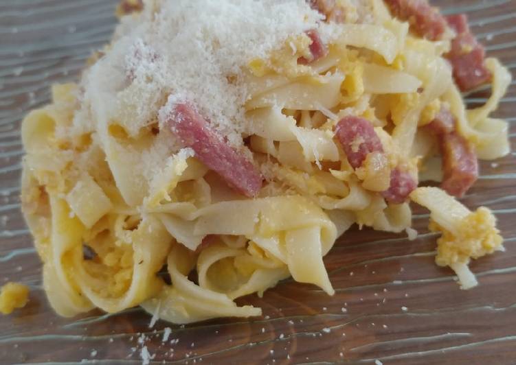 Recette: Pâtes carbonara sans crème