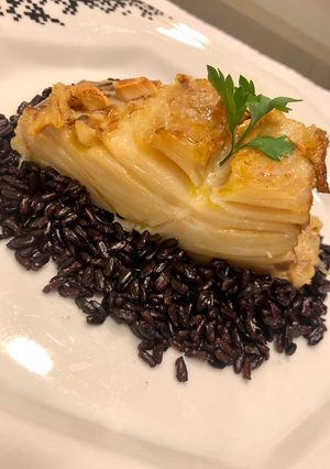 Foto de Bacalhau com arroz negro
