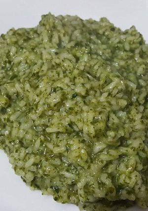 Una foto de Risotto de espinacas