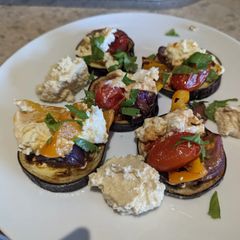A picture of Roasted Aubergine, Peppers & Tomatoes with Feta.