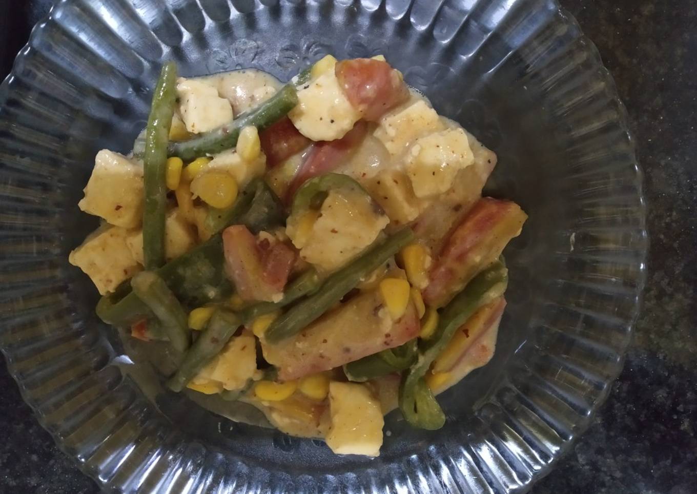 Milky french bean with Paneer