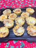 Mini Quichés con carne molida, vegetales, queso!