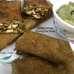 A picture of Stuffed Whole Moong Dal Dosa.