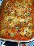 Malfatti al Horno con Crema de Verduras