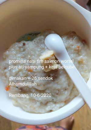 Foto resep Mpasi instan promina salmon ati keju 8++