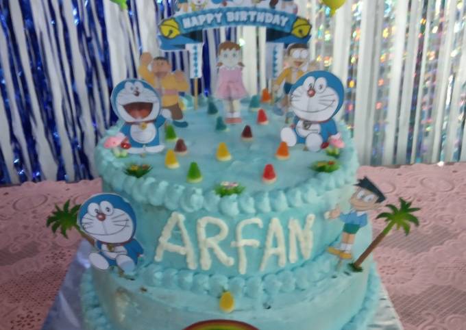 Standar Bagaimana cara membuat Kue Ulang Tahun Doraemon  nagih banget