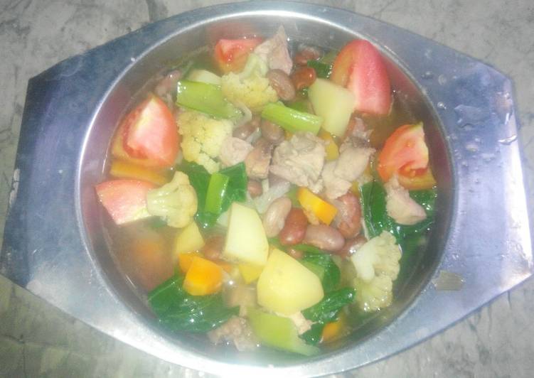 Cara meracik Sup Ayam n Kacang Merah yang Lezat