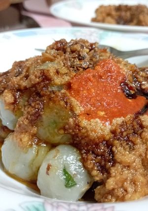 Foto resep Cilok bumbu kacang simple, cilok nya empuk walaupun sudah dingin