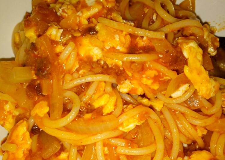 Resep Spaghetti Orak Arik Telur Yang Renyah
