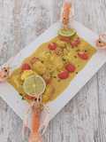 Joue de lotte au curry/coco