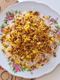 عکسی از دستور عدس پلو با گوشت